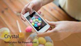  Presentation with easter - Theme consisting of picture of colored easter egg background and a  colored foreground