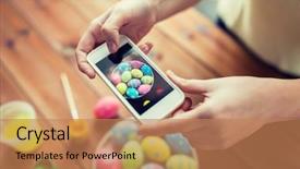  Presentation with easter - PPT layouts having picture of colored easter egg background and a coral colored foreground