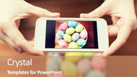  Presentation with people mobile technology - Cool new presentation theme with picture of colored easter egg backdrop and a  colored foreground