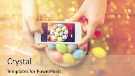 Presentation with holidays - Beautiful slides featuring picture of colored easter egg backdrop and a lemonade colored foreground