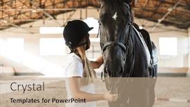  Presentation with area - Presentation theme with picture-of-concentrated-young-blonde background and a coral colored foreground