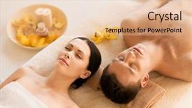  Presentation with spa salon - Cool new theme with picture of couple in spa backdrop and a coral colored foreground