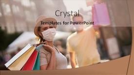  Presentation with masks - Audience pleasing presentation theme consisting of picture-of-couple-with-shopping backdrop and a coral colored foreground