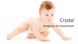  Presentation with bright - Presentation theme having picture of crawling curious baby background and a  colored foreground