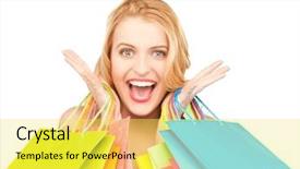  Presentation with crazy - Slide set having picture of crazy woman background and a yellow colored foreground