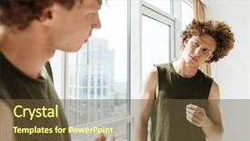  Presentation with mirror - Beautiful presentation featuring picture of curly handsome man backdrop and a tawny brown colored foreground