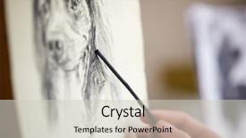  Presentation with artist - Amazing PPT layouts having picture of dog in charcoal backdrop and a soft green colored foreground