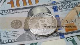  Presentation with silver and gold - Beautiful slide deck featuring picture of dollars with silver backdrop and a coral colored foreground