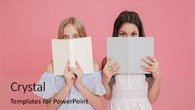  Presentation with pink girly - Amazing slide deck having picture of excited or frightened backdrop and a coral colored foreground