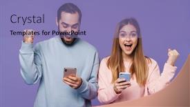  Presentation with mobile phones and hospital - Colorful PPT layouts enhanced with picture-of-excited-surprised-loving backdrop and a coral colored foreground