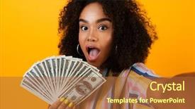  Presentation with yellow and teal design no picture - Presentation design having picture of excited young african background and a  colored foreground