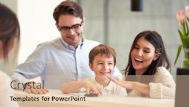  Presentation with hotel - Colorful PPT theme enhanced with picture-of-family-checking backdrop and a lemonade colored foreground