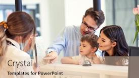  Presentation with hotel - Cool new PPT theme with picture-of-family-checking backdrop and a lemonade colored foreground