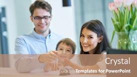  Presentation with hotel - Amazing presentation design having picture-of-family-checking backdrop and a coral colored foreground