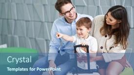  Presentation with lobby - Audience pleasing presentation consisting of picture-of-family-waiting backdrop and a ocean colored foreground