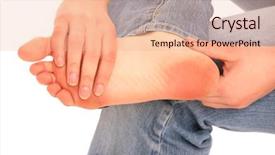  Presentation with foot muscles - Presentation theme featuring picture of female foot background and a lemonade colored foreground