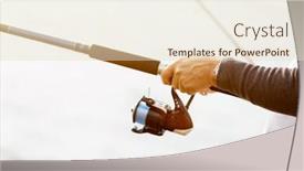  Presentation with fisherman - Audience pleasing PPT layouts consisting of picture-of-fisherman-hands backdrop and a lemonade colored foreground