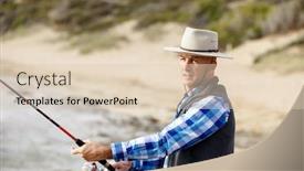  Presentation with fisherman - Presentation theme having picture of fisherman background and a lemonade colored foreground