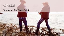  Presentation with fisherman - Cool new slides with picture-of-fisherman backdrop and a lemonade colored foreground