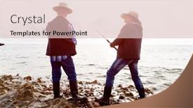  Presentation with fisherman - Theme having picture-of-fisherman background and a lemonade colored foreground