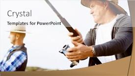  Presentation with fisherman - Theme with picture-of-fisherman background and a sky blue colored foreground