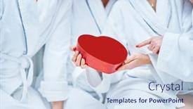  Presentation with heart - PPT layouts having picture-of-four-girls-wearing background and a sky blue colored foreground