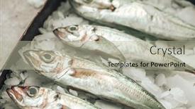  Presentation with dinner - Slides enhanced with picture-of-four-raw-seabass background and a mint green colored foreground
