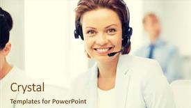  Presentation with female powerlifting - Theme featuring picture of friendly female helpline background and a cream colored foreground