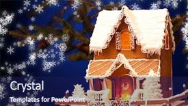  Presentation with gingerbread house - Presentation with picture of gingerbread house background and a navy blue colored foreground