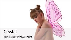  Presentation with fairy - PPT theme with picture of girl with wings background and a  colored foreground