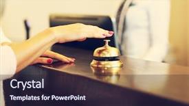  Presentation with hotel - Audience pleasing slides consisting of picture of guest using bell backdrop and a wine colored foreground