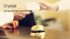  Presentation with hotel key - Theme consisting of picture of guests getting key background and a lemonade colored foreground