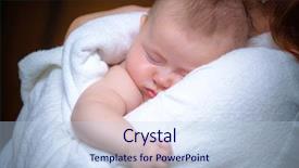  Presentation with infant - PPT theme enhanced with picture of happy mother background and a sky blue colored foreground