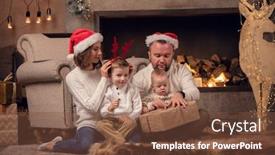  Presentation with deer - Amazing theme having picture-of-happy-parents backdrop and a tawny brown colored foreground