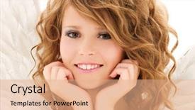  Presentation with angel - Presentation theme enhanced with picture of happy teenage angel girl over white background and a coral colored foreground