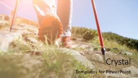  Presentation with human lifecycle - PPT layouts having picture of human with sticks background and a coral colored foreground
