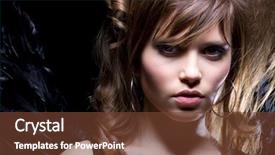  Presentation with angel wings - Cool new theme with picture of lovely girl with black angel wings backdrop and a tawny brown colored foreground