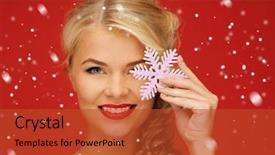  Presentation with red - Theme enhanced with picture-of-lovely-woman background and a  colored foreground