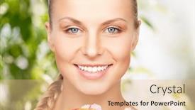  Presentation with red hibiscus rosa sinensis flower - Amazing PPT theme having picture of lovely woman with red flowers backdrop and a lemonade colored foreground