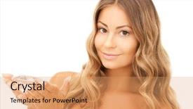  Presentation with diamond - PPT layouts with picture of lovely woman with big diamond background and a coral colored foreground