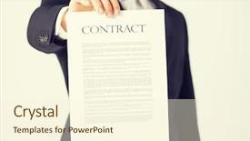  Presentation with holding hands - Presentation theme featuring picture of man hands holding background and a cream colored foreground