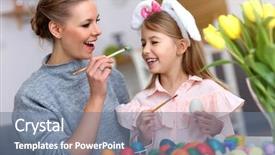  Presentation with christian easter jesus risen - Cool new theme with picture of mother and daughter backdrop and a seafoam green colored foreground