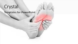  Presentation with feet - Cool new PPT layouts with picture of painful female feet backdrop and a  colored foreground