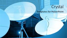  Presentation with satellite dish - Amazing presentation design having picture of parabolic satellite dish backdrop and a light blue colored foreground