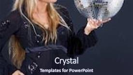  Presentation with disco ball - Amazing presentation theme having picture of party girl with disco ball backdrop and a wine colored foreground