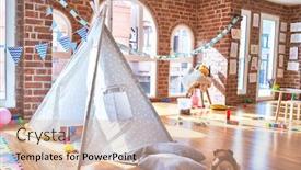  Presentation with preschool - Beautiful presentation featuring picture-of-preschool-playroom backdrop and a lemonade colored foreground