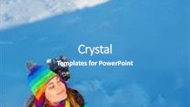  Presentation with mountain snow - Audience pleasing presentation theme consisting of picture of pretty woman laying down on snowy mountains young lady wearing colorful hat with scarf winter resort mountain covered with snow in wintertime christmas holidays backdrop and a teal colored foreground