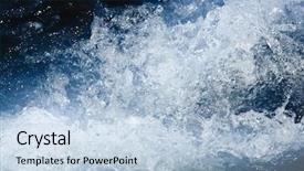  Presentation with river flowing - Colorful slide deck enhanced with picture of river water flowing backdrop and a light blue colored foreground