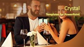  Presentation with dating - Theme featuring picture of romantic couple dating background and a tawny brown colored foreground