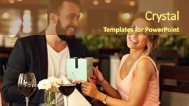  Presentation with romantic birthday couple celebrate - PPT theme consisting of picture of romantic couple dating background and a  colored foreground